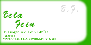 bela fein business card